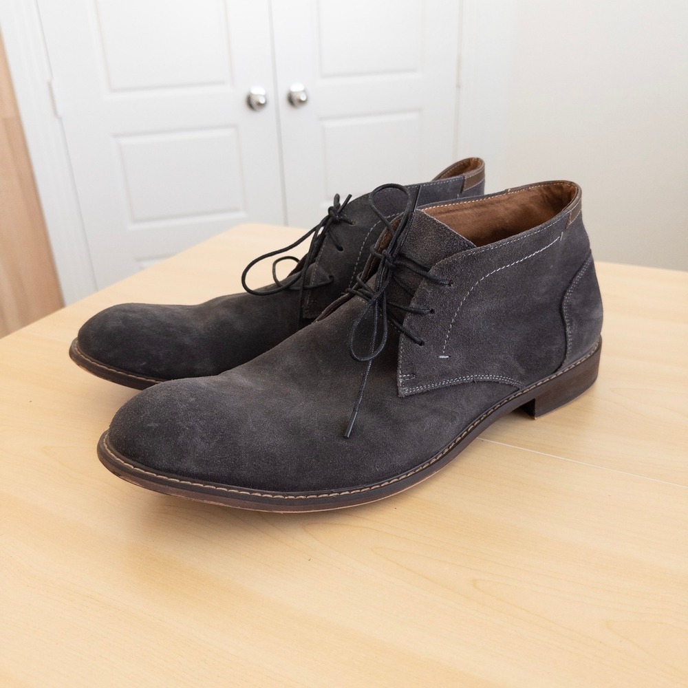 Kenneth Cole Mens Chukka Boots 13 Grey Suede Techni-Cole Design 11895 Heritage